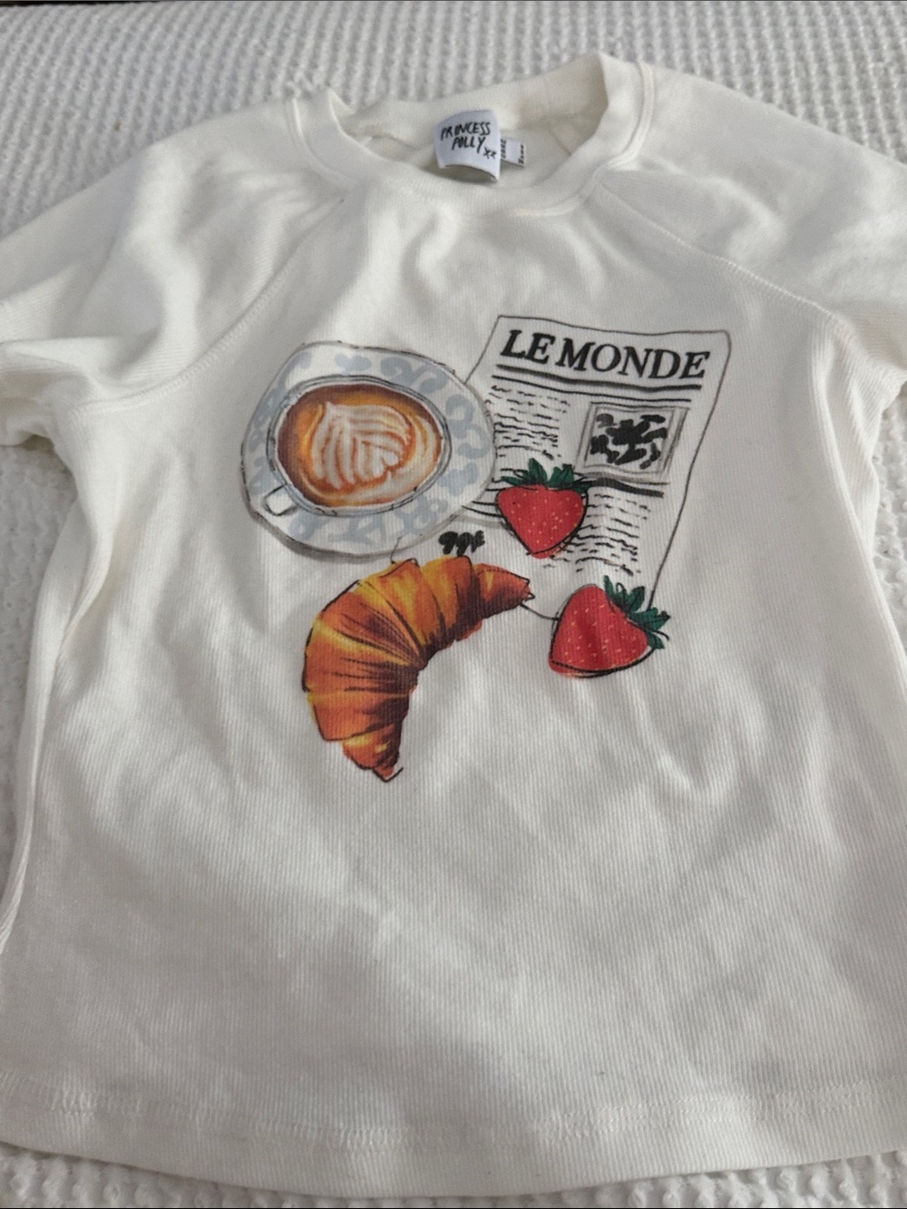 Princess Polly Cream Breakfast Graphic Sweatshirt for Kids